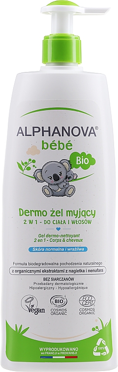 Гель очищающий для волос и тела - Alphanova Bebe Dermo-cleansing Hair&Body Wash — фото N3