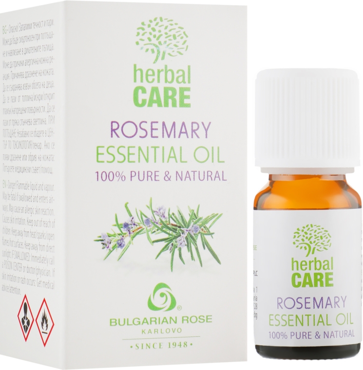 Эфирное масло "Розмарин" - Bulgarian Rose Herbal Care Essential Oil — фото N1