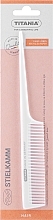 Гребінець-планка з пластиковою ручкою 20,5 см, білий - Titania — фото N1