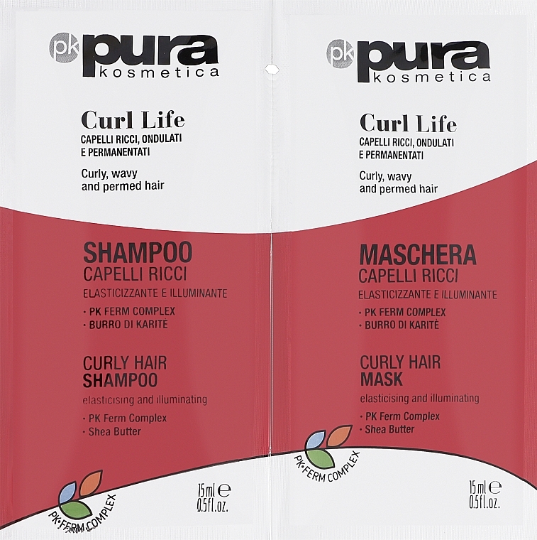 Набір - Pura Kosmetica Curl Life (mask/15 ml + shampoo/15 ml) — фото N1