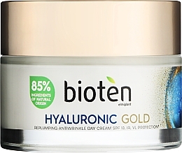 Дневной крем против морщин SPF 10 - Bioten Hyaluronic Gold SPF 10 Replumping Antiwrinkle Day Cream — фото N1