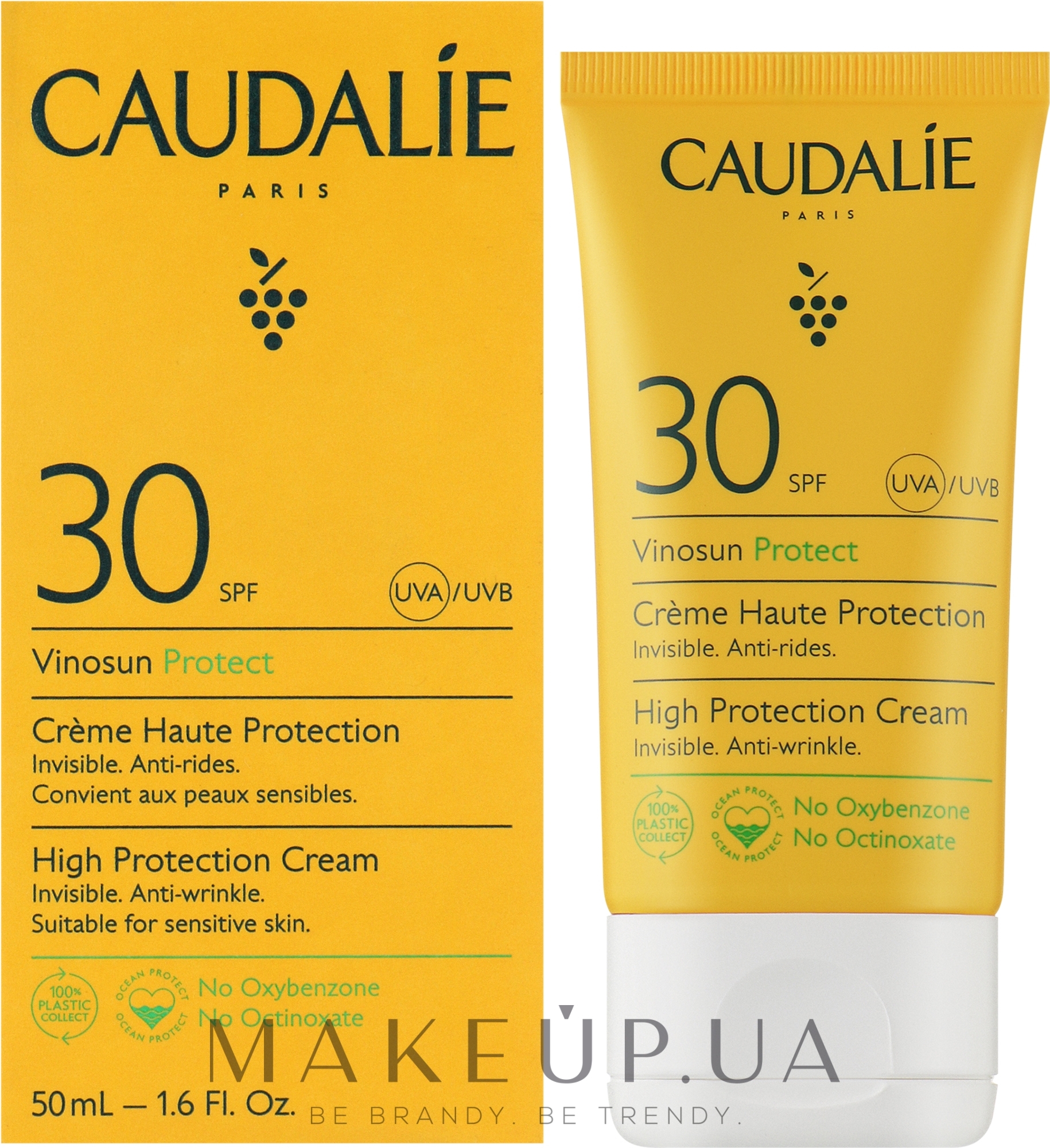 Сонцезахисний крем з SPF30 - Caudalie Vinosun High Protection Cream SPF30 — фото 50ml