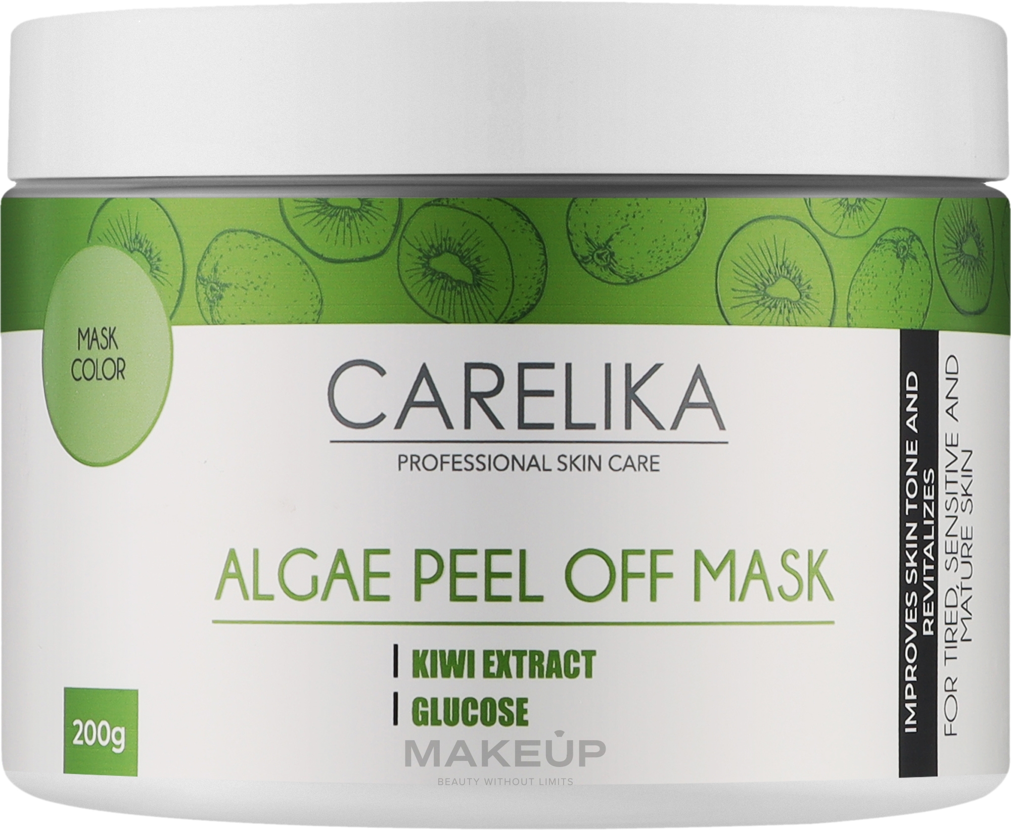 Альгінатна маска на основі водоростей з екстрактом ківі - Carelika Algae Peel Off Mask Kiwi Extract — фото 200g