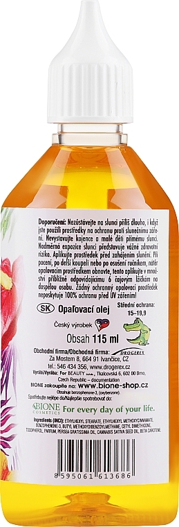 Олія для засмаги - Bione Cosmetics Oil SPF15 — фото N2