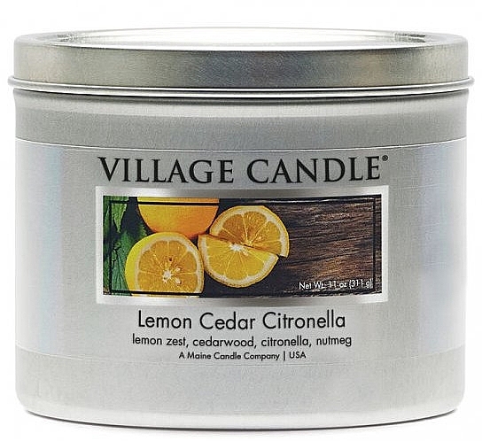 Ароматическая свеча в банке - Village Candle Lemon Cedar Citronella — фото N1