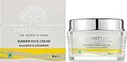 Зволожуючий та охолоджуючий літній крем для обличчя з німом та огірком - Mitvana Summer Face Cream With Neem & Cucumber — фото N2