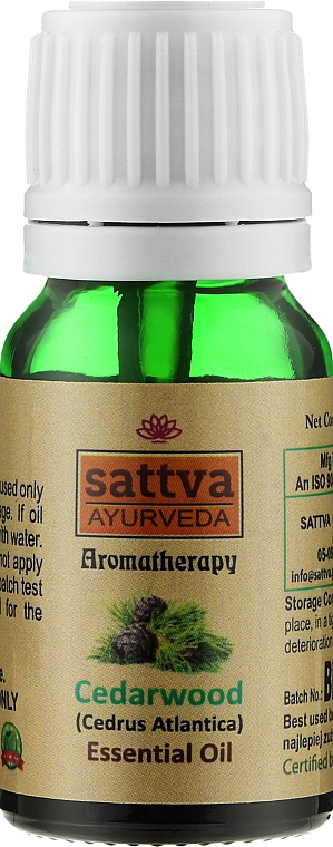 Ефірна олія "Кедр" - Sattva Ayurveda Cedarwood Essential Oil — фото N1