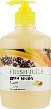 Крем-мыло с увлажняющим молочком "Папайя" с дозатором - Fresh Juice Papaya — фото N2