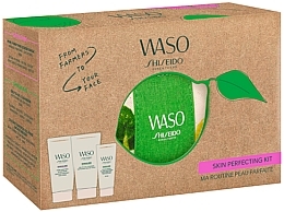 Набір - Shiseido Waso Skin Perfecting Kit (mask/30ml + cleanser/30ml + cr/15ml + bag/1pc) — фото N2