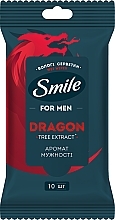 Вологі серветки з екстрактом дерева дракона, 10 шт. - Smile Men — фото N1