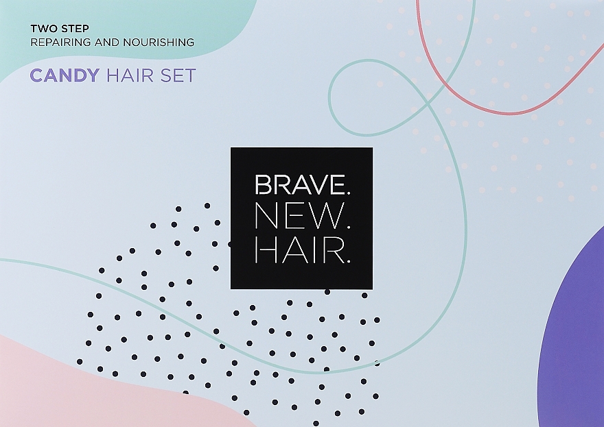 Набір "Відновлювальна та живильна терапія" - Brave New Hair Candy Hair Set (ampoules/6x10ml + h/mask/250ml + brush) — фото N1