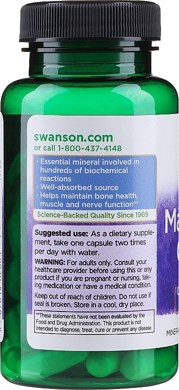 Мінеральна добавка "Магній оротат" 40 мг, 60 шт. - Swanson Ultra Magnesium Orotate — фото N2