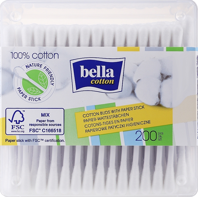 Ватні палички прямокутні, 200шт - Bella — фото N4