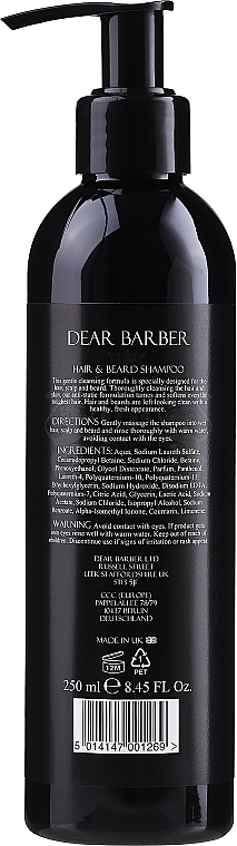 Шампунь для догляду за волоссям і бородою - Dear Barber Shampoo — фото N2