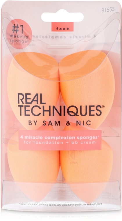 Набор спонжей для макияжа - Real Techniques Miracle Complexion 4 Sponges — фото N1