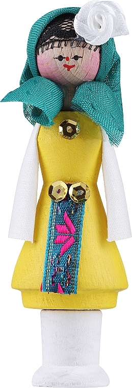 Сувенирный мускал с ароматным маслом, желтое платье, зеленый платок - Bulgarian Rose Girl — фото N1