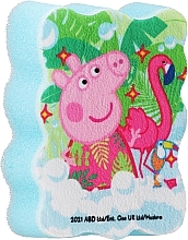 Духи, Парфюмерия, косметика Мочалка банная детская "Свинка Пеппа", Пеппа и фламинго, голубая - Suavipiel