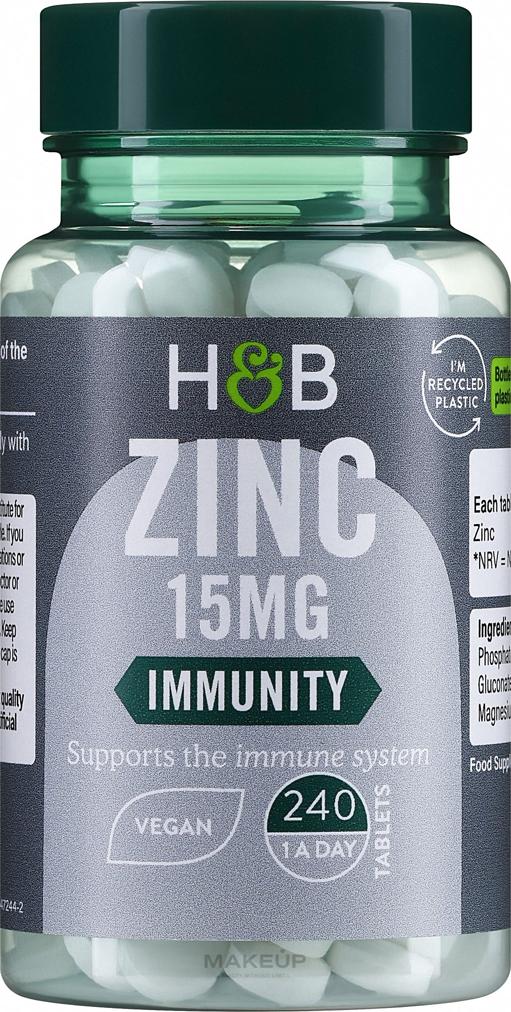 Пищевая добавка "Цинк", 15 мг - Holland & Barrett Zinc 15 mg — фото 240шт