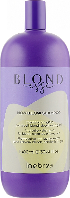 Шампунь для освітленого чи сивого волосся - Inebrya Blondesse No-Yellow Shampoo — фото N3