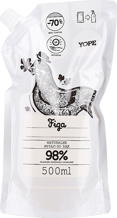 Жидкое мыло "Инжир" (дой пак) - Yope Fig Tree Natural Liquid Soap Refill Pack 98% — фото N1