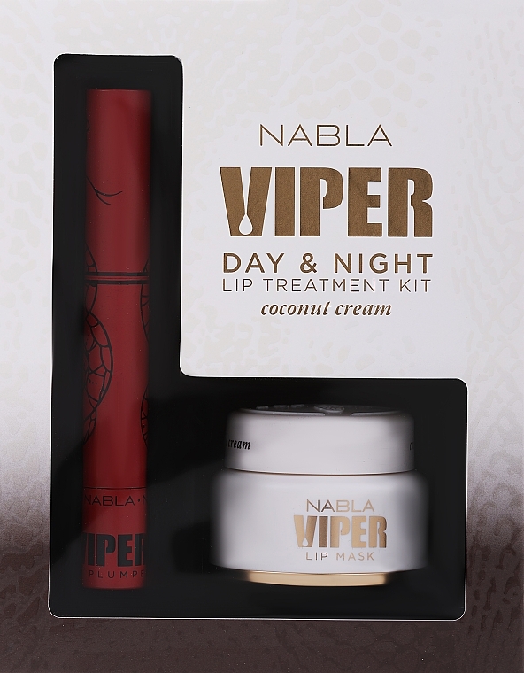 Набор - Nabla Viper Day & Night Lip Treatment Kit Coconut Cream (lip/plumper/4ml + lip/mask/15ml) — фото N1