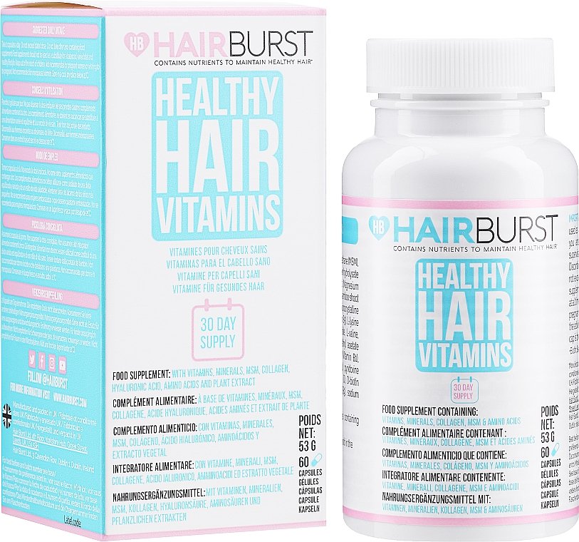 Вітаміни для росту й зміцнення волосся - Hairburst Healthy Hair Vitamins — фото N2