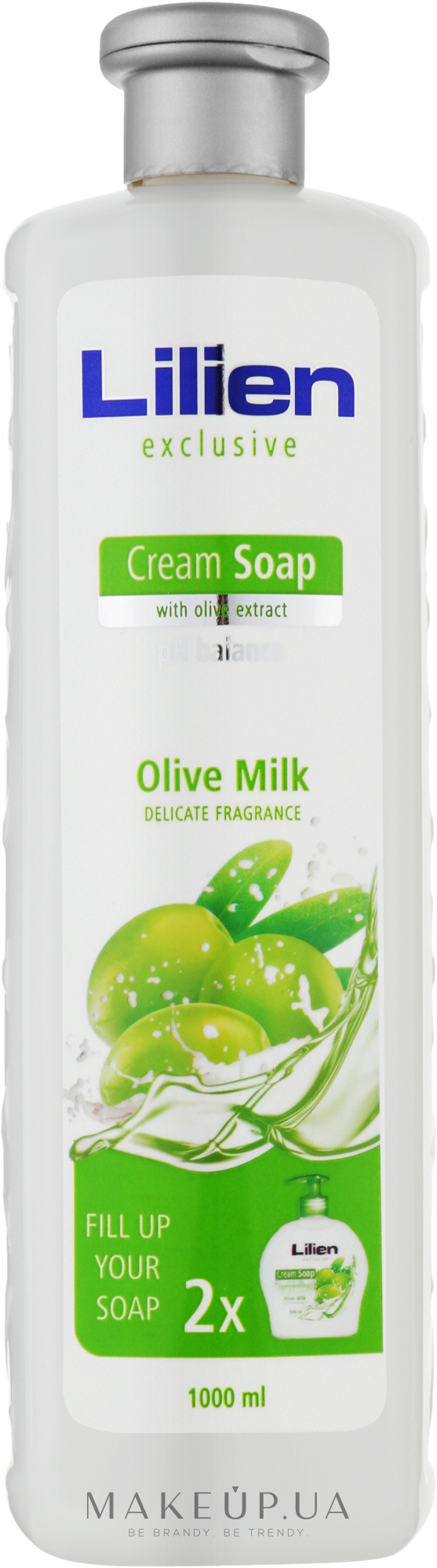 Рідке крем-мило "Оливкове молочко" - Lilien Olive Milk Cream Soap (змінний блок) — фото 1000ml
