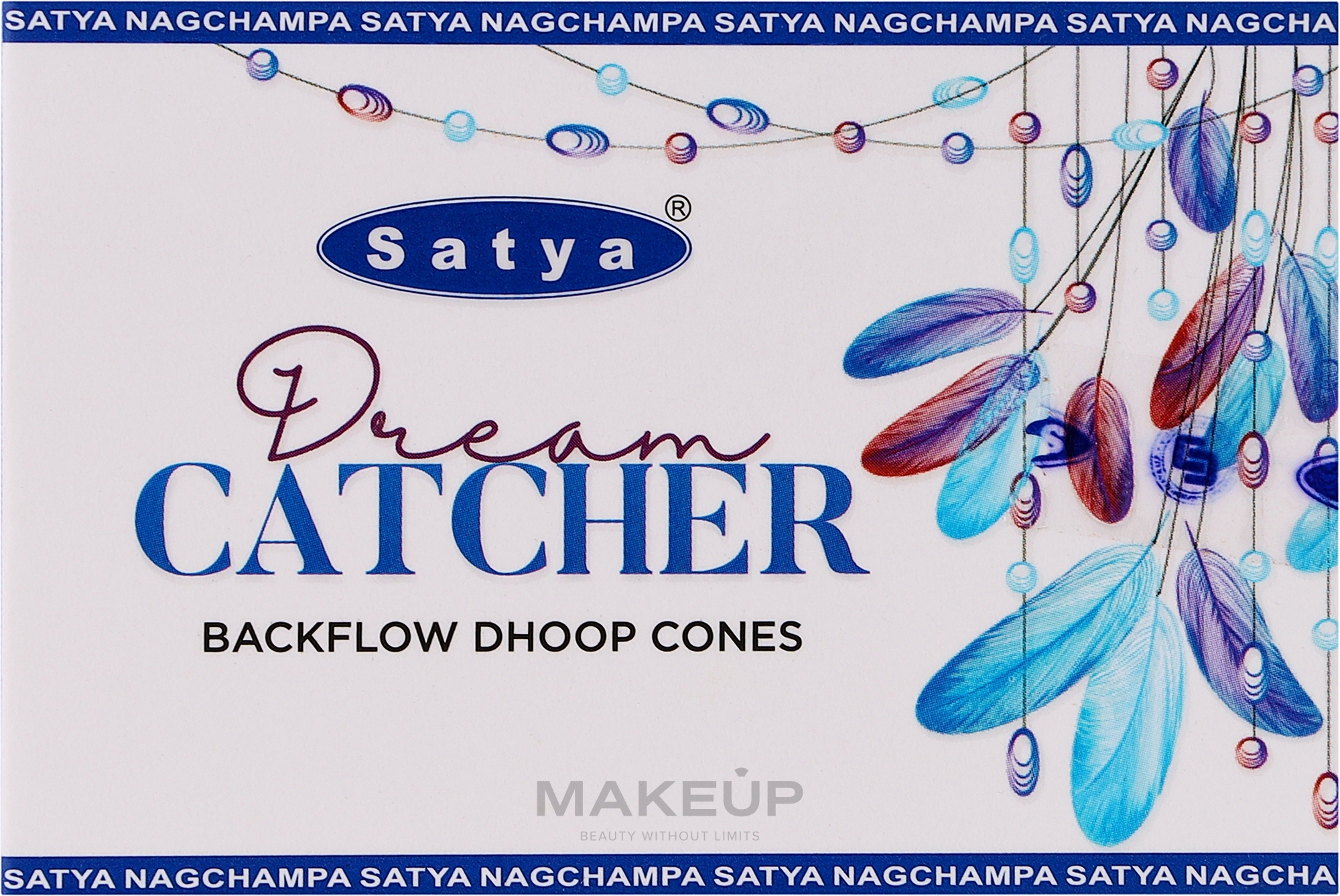 Стелющиеся дымные благовония конусы "Ловец снов" - Satya Dream Catcher Backflow Dhoop Cones — фото 10шт