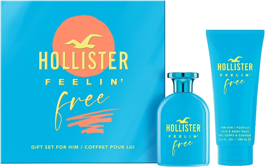 Hollister Feelin' Free For Him - Набір (edt/50ml + sh/gel/100ml) — фото N1