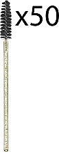 Парфумерія, косметика Одноразові щіточки для вій і брів, прозоро-жовті, чорна щетина - Lewer