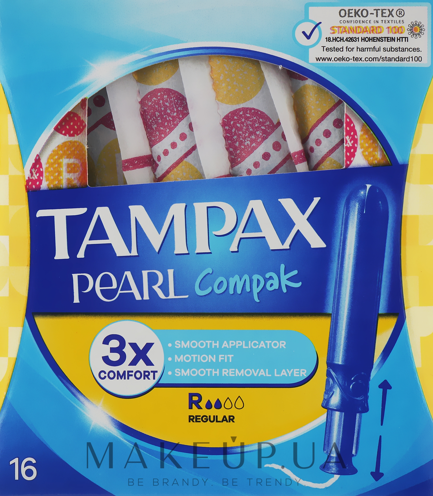 Тампоны с аппликатором, 16шт - Tampax Pearl Compak Regular  — фото 16шт