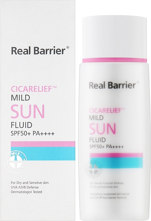 Солнцезащитный флюид - Real Barrier Cicarelief Mild Sun Fluid SPF50+PA++++ — фото N2
