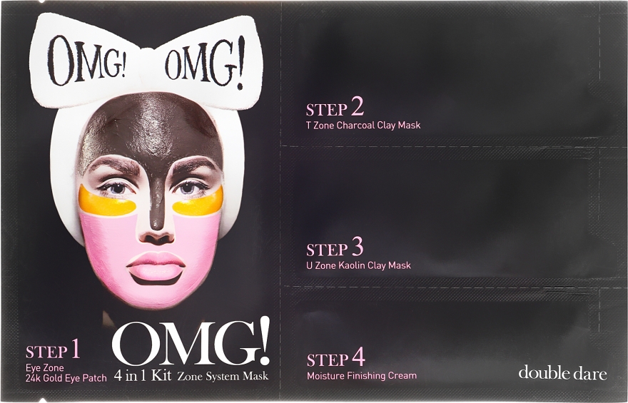Четырехкомпонентная маска для очищения лица - Double Dare OMG! 4in1 Kit Zone System Mask — фото N1