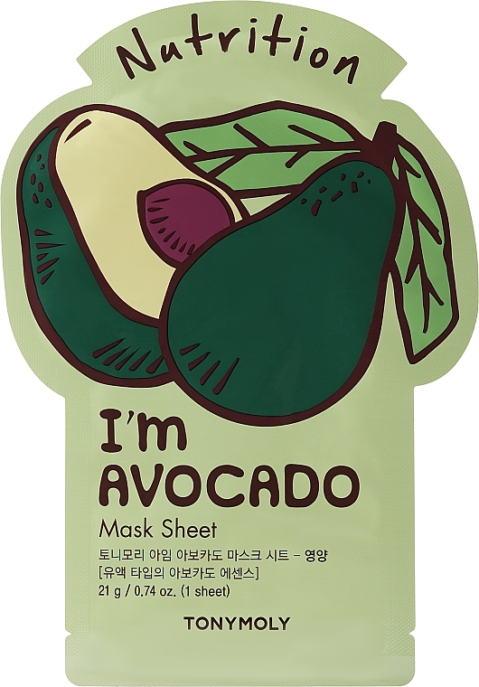 Поживна маска з екстрактом авокадо - Tony Moly i'm Real Avokado Mask Sheet — фото N1