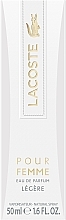 Lacoste Pour Femme Legere - Парфюмированная вода — фото N3