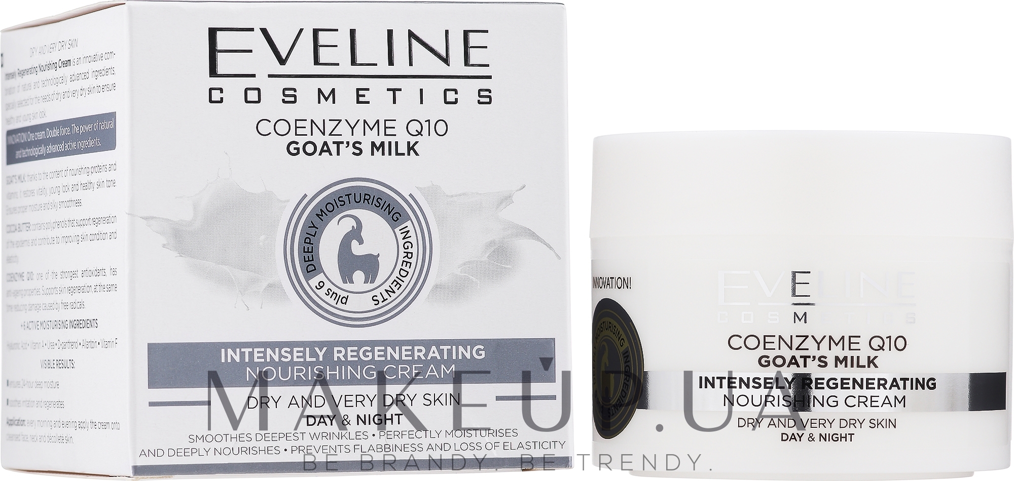 Питательный крем "Глубокая регенерация" для сухой и очень сухой кожи - Eveline Cosmetics Goat's Milk Intensely Regenerating Cream — фото 50ml