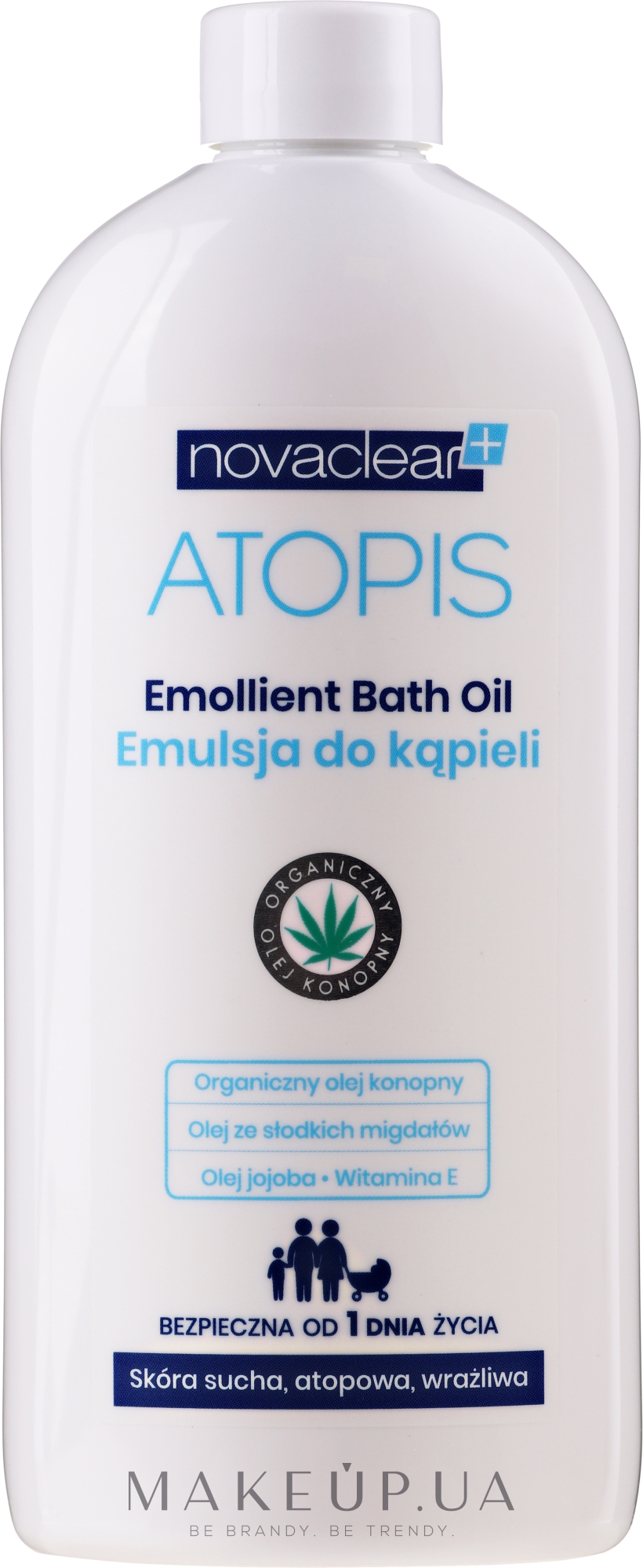 Пом'якшувальна олія для ванни - Novaclear Atopis Emoliant Bath Oil — фото 500ml