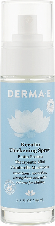 Кератиновый спрей для утолщения волос с биотином, протеинами, экстрактами мяты и лисичек - Derma E Keratin Thickening Spray — фото N1