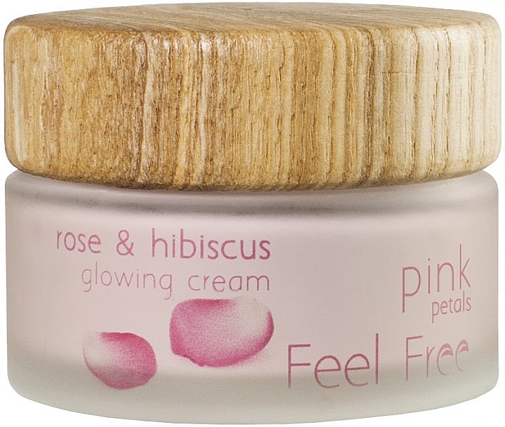 Крем для лица с экстрактом розы - Feel Free Pink Petals Rose & Hibiscus Glowing Cream 