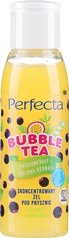 Гель для душу "Маракуйя і зелений чай" - Perfecta Bubble Tea Passion Fruit + Green Tea Concentrated Shower Gel MINI — фото N1