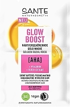 Биомаска золотая для лица с АНА и гиалуроновой кислотами - Sante Glow Boost Mask — фото N1