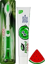 Набор для детей "Арбуз" 2-6 лет - Dabur Herb'l Kids Watermelon (toothpaste/50g + toothbrush/1pcs + gift) — фото N2
