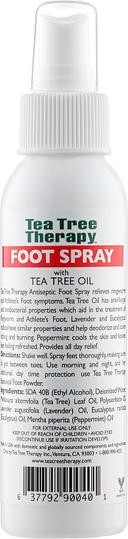 Спрей для ног антисептический дезодорирующий - Tea Tree Therapy Antiseptic Foot Spray — фото N2