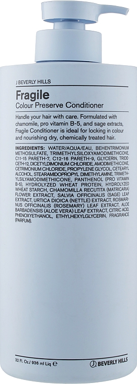 Кондиционер для окрашенных и поврежденных волос - J Beverly Hills Blue Colour Fragile Colour Preserve Conditioner — фото N2