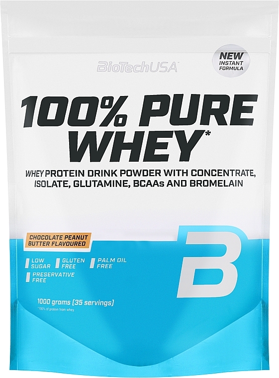 Протеїн "Шоколадно-арахісове масло" - BioTech 100% Pure Whey Chocolate Peanut Butter — фото N1