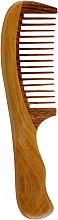  Гребінець CS390 для волосся, дерев'яний, рідкозубий з ручкою, комбі сандал  - Cosmo Shop — фото N1