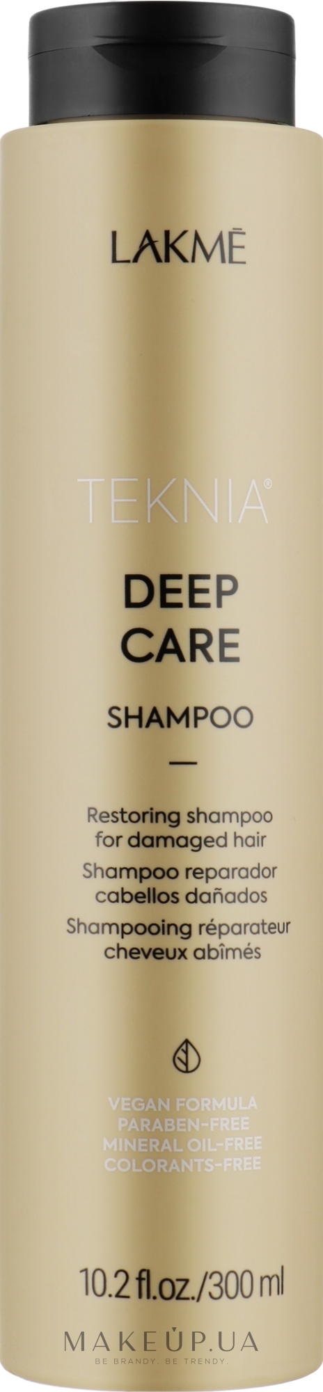 Восстанавливающий шампунь для поврежденных волос - Lakme Teknia Deep Care Shampoo — фото 300ml