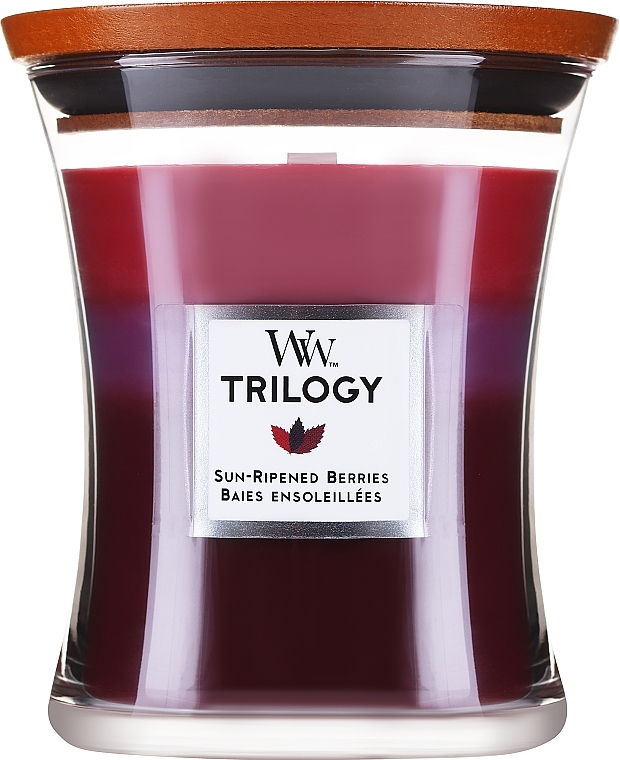 Ароматична свічка в склянці - WoodWick Hourglass Trilogy Candle Sun Ripened Berries — фото N1