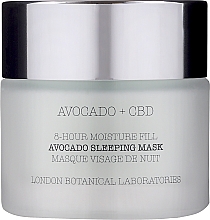 Крем-маска для лица - London Botanical Laboratories Avocado+CBD 8-Hour Moisture Fill Avocado Sleeping Mask — фото N1