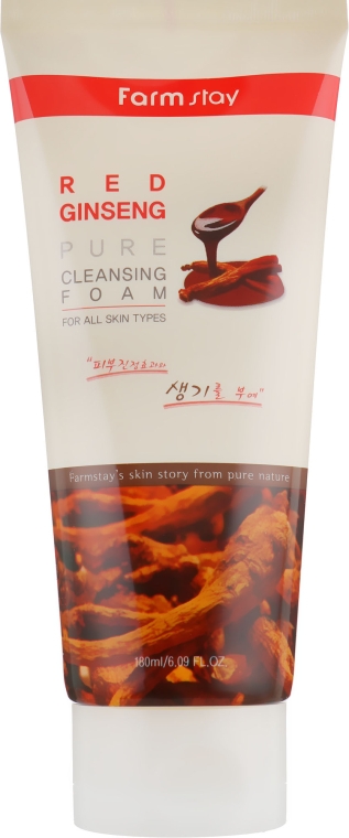 Пенка с экстрактом красного женьшеня - Farmstay Red Ginseng Pure Cleansing Foam  — фото N2